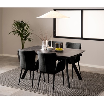 Jedálenský stôl BLACKBURN čierna/matná čierna 6