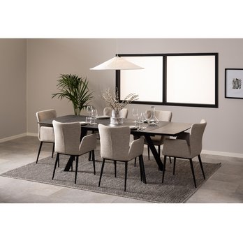 Jedálenský stôl BLACKBURN čierna/matná čierna 7