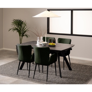 Jedálenský stôl BLACKBURN čierna/matná čierna 8