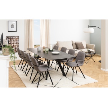 Jedálenský stôl BLACKBURN čierna/matná čierna 9