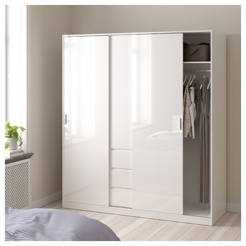 Šatníková skriňa BLAIR 3D biela vysoký lesk 2