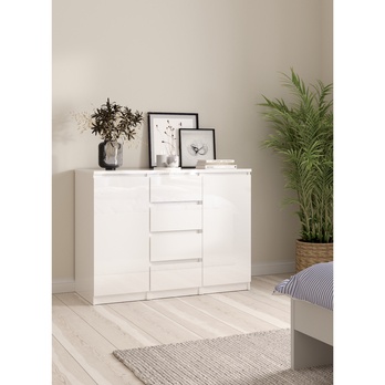 Komoda BLAIR IX biela vysoký lesk 1