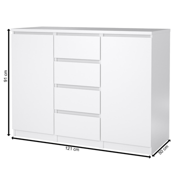 Komoda BLAIR IX biela vysoký lesk 7