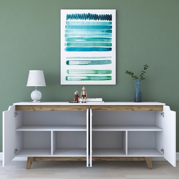 Komoda BLANCO biela/orech 2