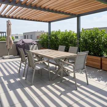 Záhradný stôl BLASIUS béžová/dub 1