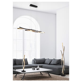 Stojacia lampa BLAZE čierna/zlatá 1