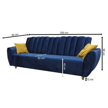 Pohovka BLOOM modrá/žltá 7