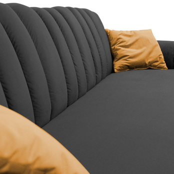 Pohovka BLOOM antracitová/žltá 4