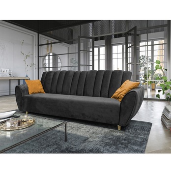 Pohovka BLOOM antracitová/žltá 1