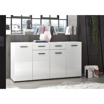 Komoda BOBINA 4 biela/biela vysoký lesk 1