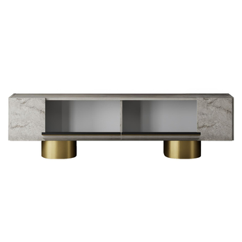 TV stolík BOHEM travertín/zlatá 2