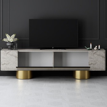 TV stolík BOHEM travertín/zlatá 6