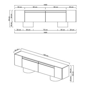 TV stolík BOHEM travertín/zlatá 7