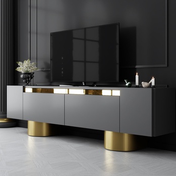 TV stolík BOHEM antracitová/zlatá 5