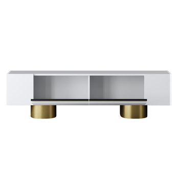 TV stolík BOHEM biela/zlatá 2