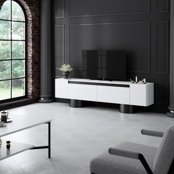 TV stolík BOHEM biela/čierna 1