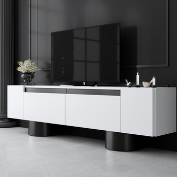 TV stolík BOHEM biela/čierna 5