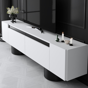 TV stolík BOHEM biela/čierna 6