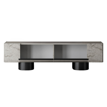 TV stolík BOHEM travertín/čierna 2