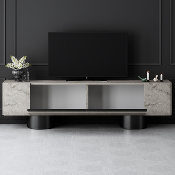 TV stolík BOHEM travertín/čierna 4
