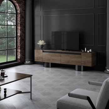 TV stolík BOHEM orech/čierna 1