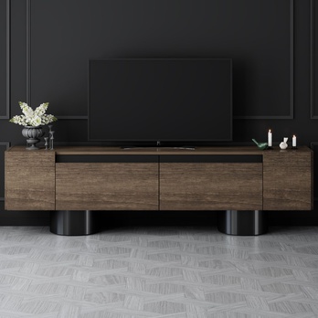 TV stolík BOHEM orech/čierna 4