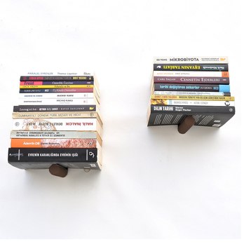 Nástenná polica BOHEMIA čierna/hnedá, sada 2 ks 1