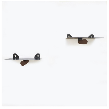 Nástenná polica BOHEMIA čierna/hnedá, sada 2 ks 2