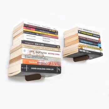 Nástenná polica BOHEMIA čierna/hnedá, sada 2 ks 4