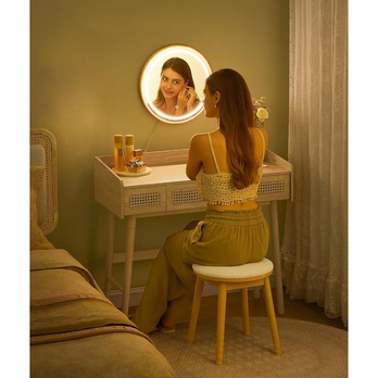 Toaletný stolík so zrkadlom BOHO 3 prírodný dub 2