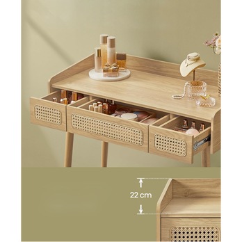 Toaletný stolík so zrkadlom BOHO 3 prírodný dub 3