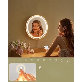 Toaletný stolík so zrkadlom BOHO 3 prírodný dub 4