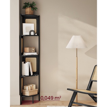 Rohový regál BOHO 5 čierna/prírodná 1