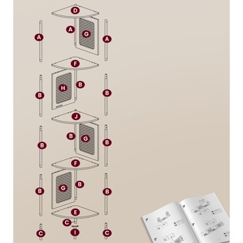 Rohový regál BOHO 5 čierna/prírodná 2