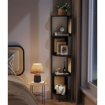 Rohový regál BOHO 5 čierna/prírodná 3