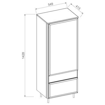 Policová skriňa BORGA 06 dub catania/čierna 4