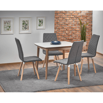 Jedálenský stôl BORRIT biela matná/dub lefkas 1