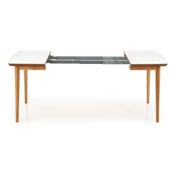 Jedálenský stôl BORRIT biela matná/dub lefkas 4