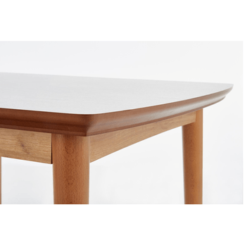 Jedálenský stôl BORRIT biela matná/dub lefkas 5