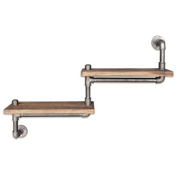 Nástenná polica BORU orech/čierna 3