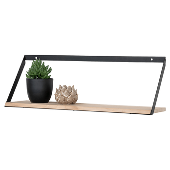 Nástenný regál BOSIL borovica/čierna 1