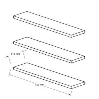 Nástenné police  BOSS biela, 3 ks 2