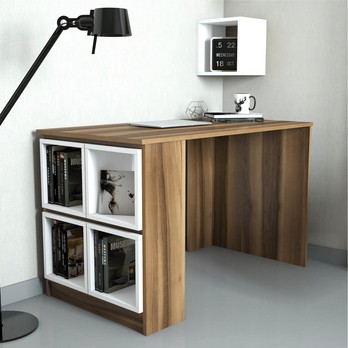 Písací stôl BOX orech/biela 1