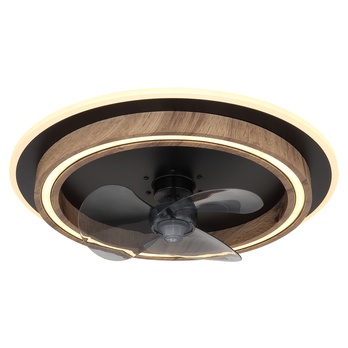 Stropné LED svietidlo s ventilátorom BOZAN čierna/hnedá 2