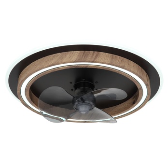 Stropné LED svietidlo s ventilátorom BOZAN čierna/hnedá 3