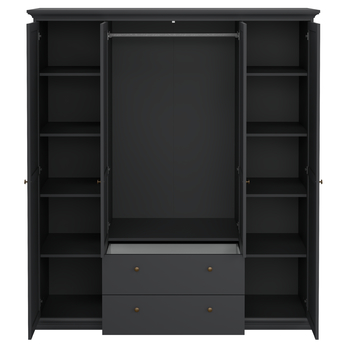 Šatníková skriňa BRAIDY tmavosivá 2