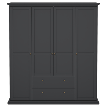 Šatníková skriňa BRAIDY tmavosivá 3