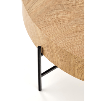 Konferenčný stolík BRAKLY dub/čierna, priemer 80 cm 2