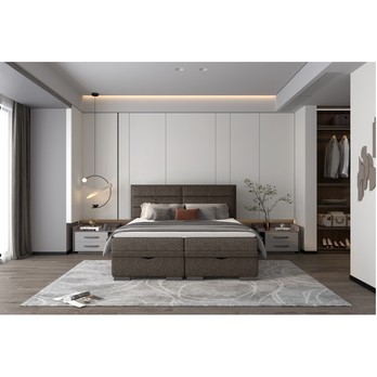 Posteľ boxspring BRAM tmavohnedá, 180x200 cm 1