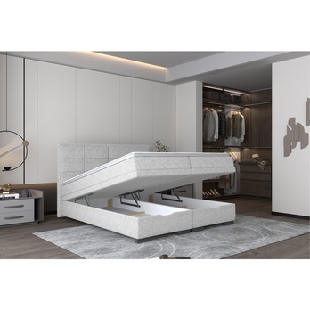 Posteľ boxspring BRAM svetlosivá, 160x200 cm 3